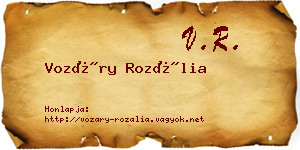 Vozáry Rozália névjegykártya